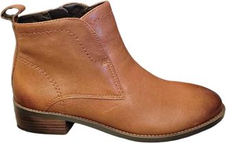 Salvia Womens Nico Leather Ankle Boots In Cuoio (Brown)