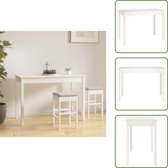 vidaXL The Living Store Tavolo da Pranzo Bianco 110x55x75 cm in Legno Massello di Pino - Tavolo da pranzo in pino