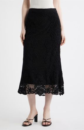 Kobi Halperin Lainey Open Stitch Maxi Skirt in Black at Nordstrom, Size X-Small