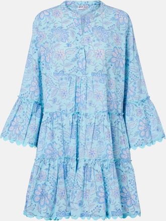 Juliet Dunn Floral scalloped cotton minidress