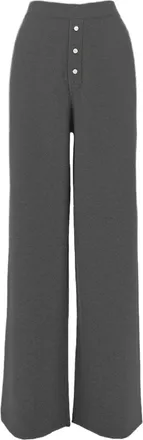 Guest In Residence Straight Fit Cashmere Pants With Decorative Buttons