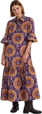 La DoubleJ Moonlight Frilled Dress - Dames - Casual kleedjes - Veelkleurig - M - Katoen - Kleedjes
