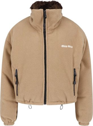 Miu Miu Giacca Logo In Pile