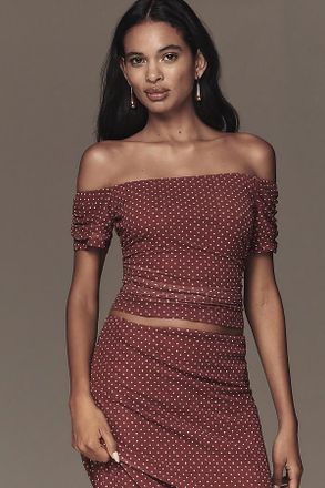 the frolic Polly Off-Shoulder Mesh Top