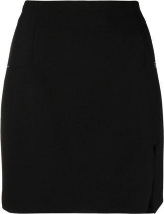 Off-white slogan-print miniskirt - women - Virgin Wool/Polyester/Elastane/Viscose/Cupro - 42 - Black