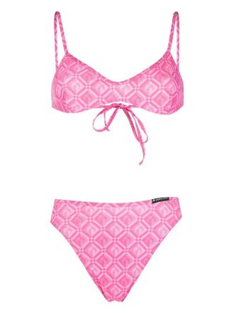 Marine Serre Bikini met maanprint - Roze