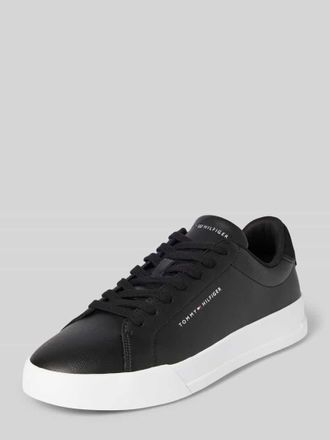 Tommy Hilfiger Low Top Sneaker aus echtem Leder in Black, Gr&ouml;&szlig;e 46