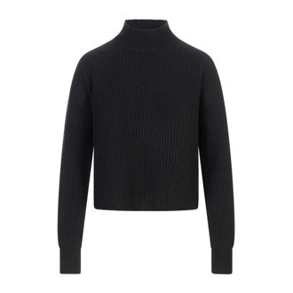 Max Mara Fufy Ribbed Turtleneck Sweater - Dames - Coltruien - Zwart - M - Wol - Truien & Vesten