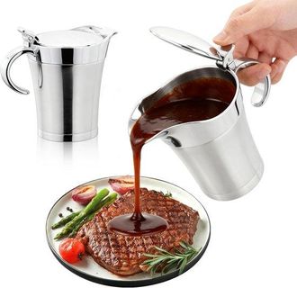 OEM Salsera, 750 Ml Salsera, 1 Pieza Salsera, Salsera De Acero Inoxidable Con Doble Pared Aislante, Salsera Aislante De Gran Capacidad, Etc, Plateada
