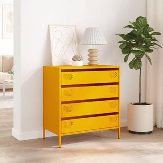 Berkfield Home Sideboard&not;Mustard Yellow 68x39x73.5 cm Cold-rolled Steel in Mustard