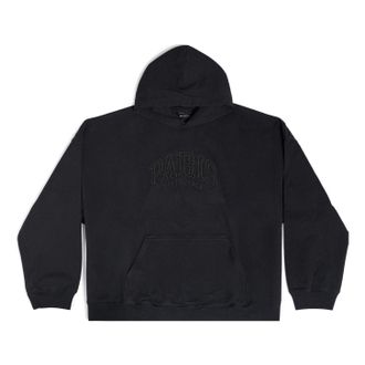 Balenciaga (WMNS) Balenciaga Cities Paris Hoodie Wide Fit Black 674986TLVL81069