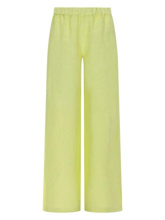 120% Lino Cropped Wide-Leg Linen Pants