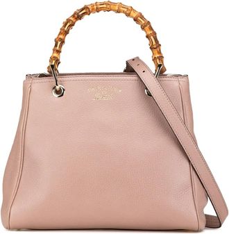 Gucci Borsa shopper piccola in pelle di vitello con dettagli in bambù 2000-2015 - Rosa
