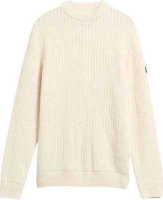 Barbour Oxham Crew Jumper - Heren - Ronde hals truien - Wit - S - Katoen - Truien & Vesten