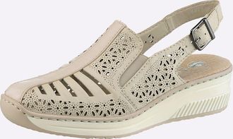 Rieker Sandale RIEKER, Damen, Gr. 37, elfenbein, Leder, Schuhe Sandale