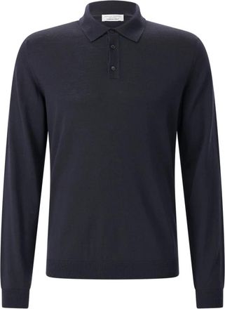 Roberto Collina Merino Polo Trui - Heren - Polos - Blauw - 2XL - Wol - Tops