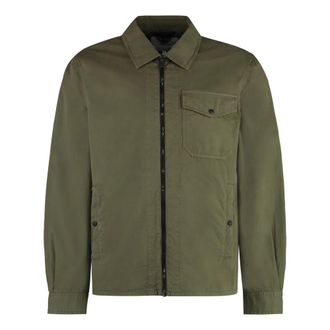 Woolrich Katoenen Overshirt met Voorzakken - Heren - Zomerjassen - Groen - S - Katoen - Jassen