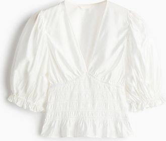H&M Bluse mit geraffter Taille - White