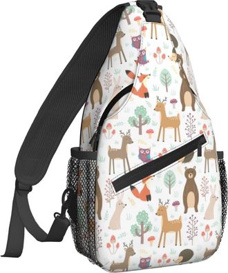 Generic Cute Animals Cross Body Bag Breathable Crossbody Bag Anti Theft Backpack For Workout Shopping Men