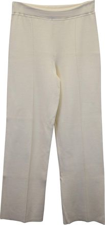 The Row Knit Straight Leg Pants in Cream Polyester