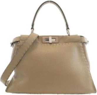 Fendi Pre-owned Handbags, female, Beige, Size: ONE SIZE Pre-owned Vintage Handbag