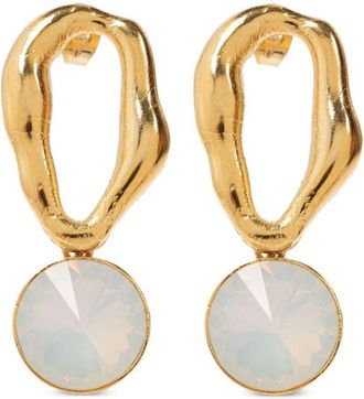 Forte_Forte crystal-embellished sculpted earrings - women - Bronze/glass - One Size - Gold