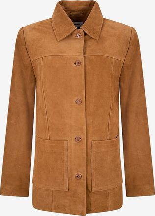 Reformation Wildleder-Hemdjacke Lincoln