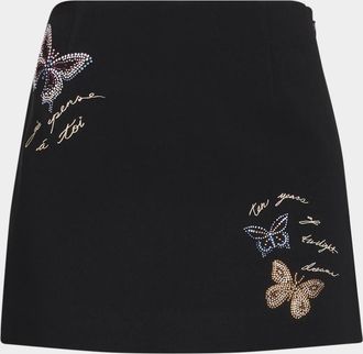 Cinq &agrave; Sept Heatset Butterfly Mini Skirt
