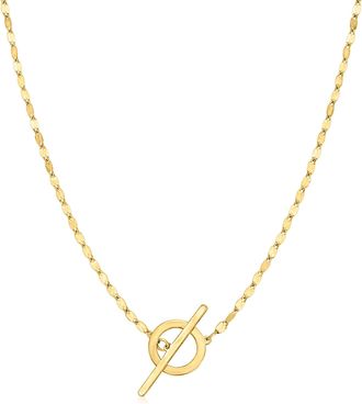 RS Pure by Ross-Simons Italian 14kt Yellow Gold Lumachina Toggle Clasp Necklace