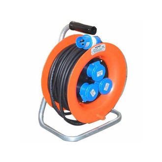Rosi Collection Rosi - Carrete De Cable Industrial Ho7rnf 3g2.5 30mt 3 Ind. 16a 2p+e Ip44 Interruptor De Circuito T&eacute;rmico 4001