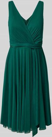 Troyden Collection Knielanges Cocktailkleid in Wickel-Optik in Smaragd, Gr&ouml;&szlig;e 36