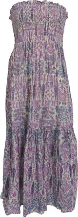 BA&SH Ba & Sh Piala Floral-Print Smocking Midi Dress in Multicolor Cotton