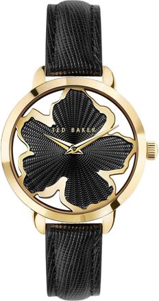 Ted Baker Analoog dameshorloge van Lilabel met leren band (Goud/Zwart)