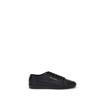 Saint Laurent Black Calf Leather Bos Taurus Mens Sneakers