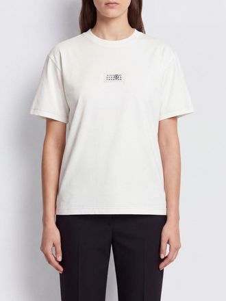 Maison Margiela T-shirt girocollo in cotone con logo Numeric stampato