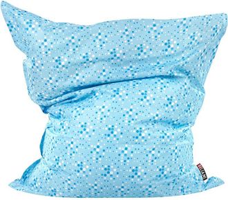 Beliani Puf Coj&iacute;n Grande Estampado De Lunares Con Cremallera Asiento Descanso Xl Fuzzy