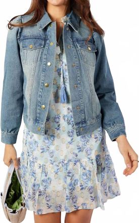 Sail to Sable Puff Sleeve Jacket In Blue Denim