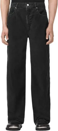 AllSaints Lenny Corduroy Straight Leg Jeans in Navy Blue at Nordstrom, Size 32 X 32