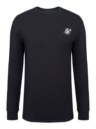 Siksilk Langarmshirt SIKSILK Siksilk Langarmshirt Essentials Long Sleeve T-Shirt, Herren, Gr. XXL, schwarz, Obermaterial: 95% Baumwolle CO. 5% Elasthan EL., S