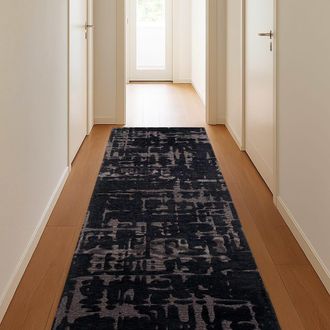 Louis De Poortere Alfombra lavable interior/exterior negro 80x250