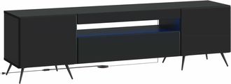 vidaXL Mueble De Tv Led Negro Madera De Ingenier&iacute;a Vidaxl