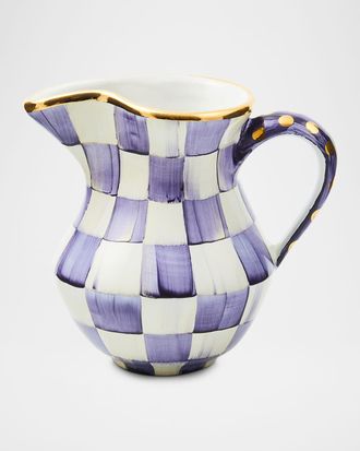 MacKenzie-Childs Violet Check Ceramic Creamer