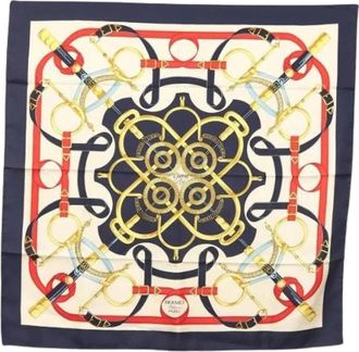 Herm&egrave;s Pre-owned Scarves, female, Multicolor, Size: ONE SIZE Pre-owned Vintage Silk Scarf