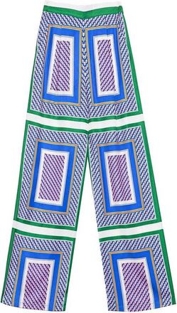 La petite &eacute;toile Broek met wijde pijpen en sjaalprint POLETTE