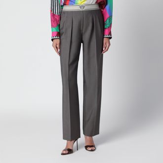 Versace Pantaloni Cold Grey in lana mohair