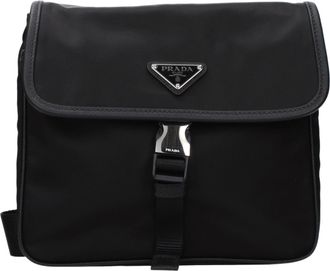 Prada mannens Schoudertassen van zwarte stof