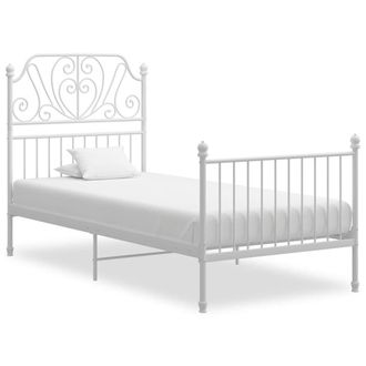 Berkfield Home Bed Frame White Metal 100x200 cm