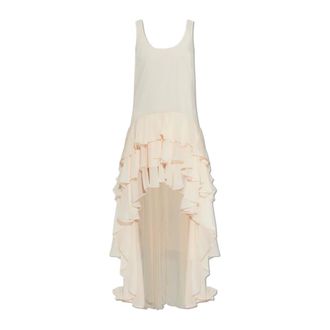Rotate ROTATE Birger Christensen, Party Dresses, female, Pink, Size: M Asymmetric Dress with Ruffles
