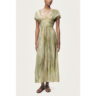 Nocturne Printed V-Neck Midi Dress in Multi-Colored at Nordstrom, Size Medium Eu