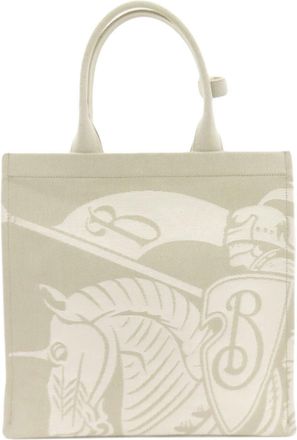 Burberry Light Gray Canvas Pouch Tote Bag (Pre-Owned)